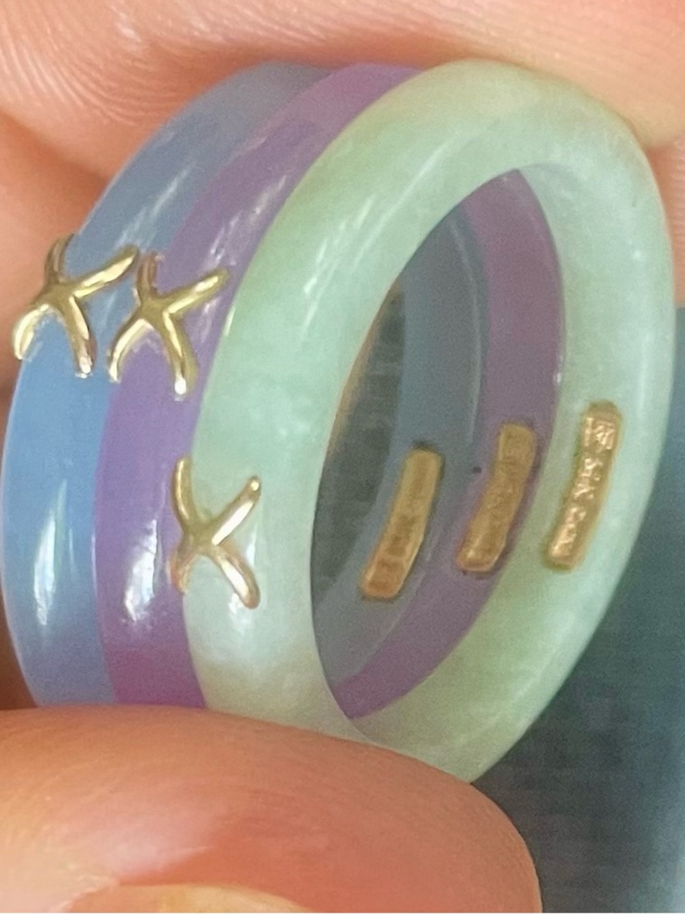 14k jadeMulti-Stackable Women’s Rings in Mint, Lavender & Periwinkle jade